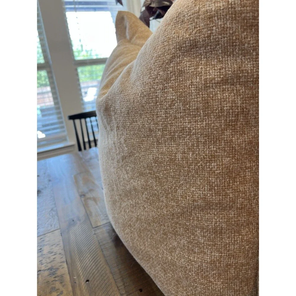 Oversized Square Throw Pillow Dark Tan/Cream Threshold w Studio McGee